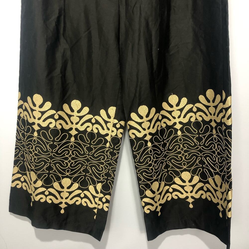 Anthropologie X Exquise Abstract Embroidered Wide-Leg Pants Size XL - Picture 4 of 11